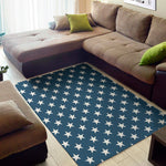 White And Blue USA Star Pattern Print Area Rug