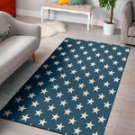 White And Blue USA Star Pattern Print Area Rug