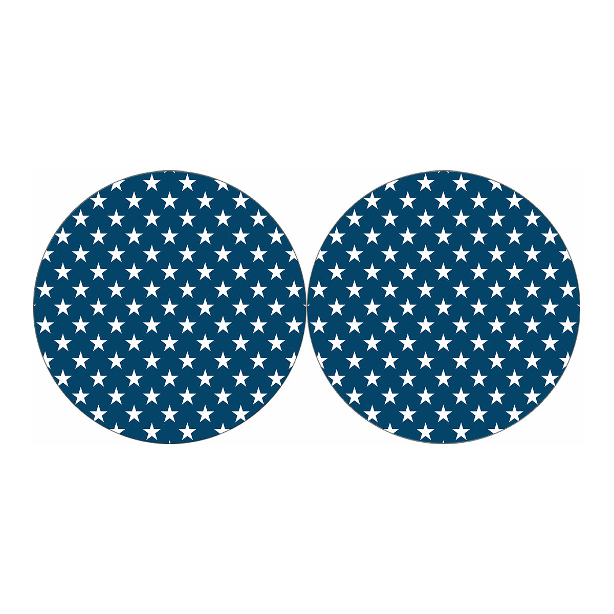 White And Blue USA Star Pattern Print Car Coasters