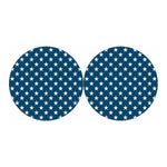 White And Blue USA Star Pattern Print Car Coasters