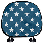 White And Blue USA Star Pattern Print Car Headrest Covers
