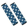 White And Blue USA Star Pattern Print Car Seat Belt Covers
