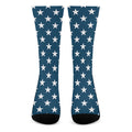 White And Blue USA Star Pattern Print Crew Socks