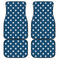 White And Blue USA Star Pattern Print Front and Back Car Floor Mats