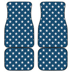 White And Blue USA Star Pattern Print Front and Back Car Floor Mats