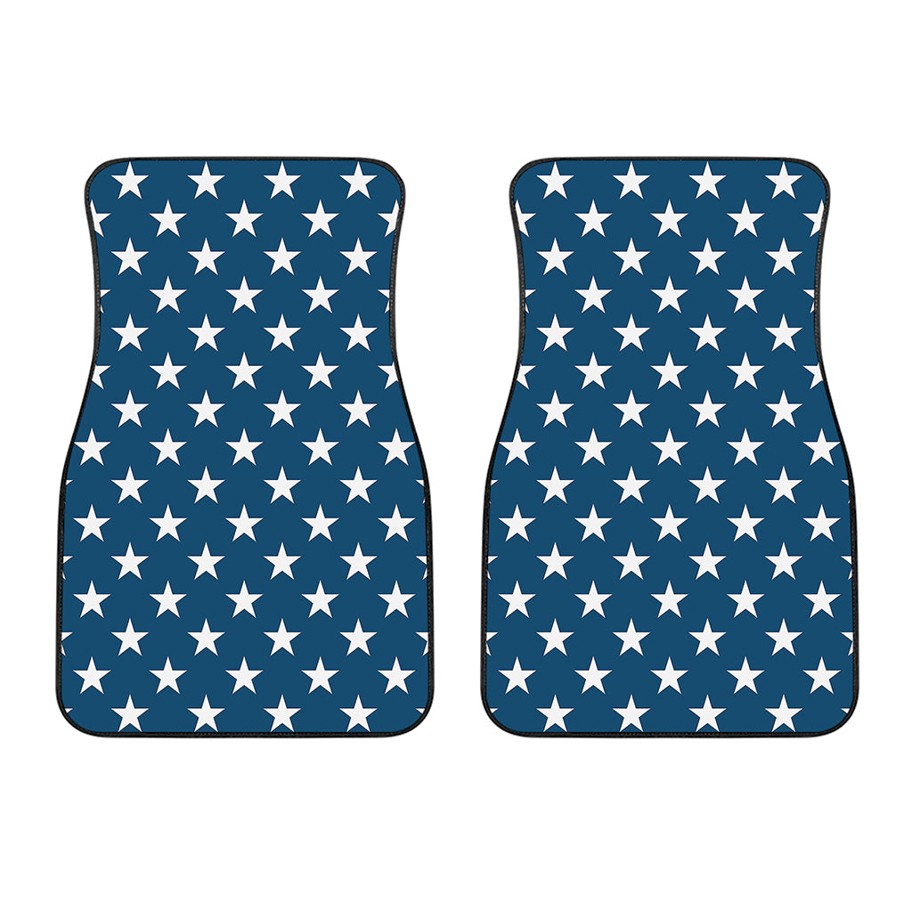 White And Blue USA Star Pattern Print Front Car Floor Mats