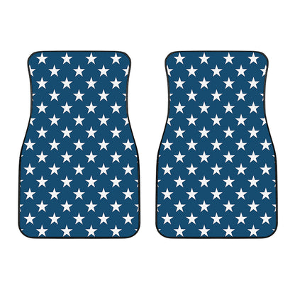White And Blue USA Star Pattern Print Front Car Floor Mats