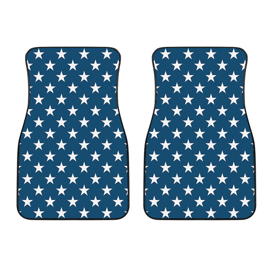 White And Blue USA Star Pattern Print Front Car Floor Mats