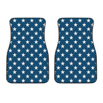 White And Blue USA Star Pattern Print Front Car Floor Mats
