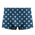 White And Blue USA Star Pattern Print Men's Boxer Briefs