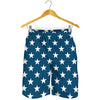 White And Blue USA Star Pattern Print Men's Shorts