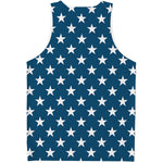 White And Blue USA Star Pattern Print Men's Tank Top