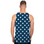 White And Blue USA Star Pattern Print Men's Tank Top