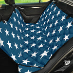 White And Blue USA Star Pattern Print Pet Car Back Seat Cover