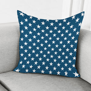 White And Blue USA Star Pattern Print Pillow Cover