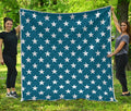 White And Blue USA Star Pattern Print Quilt