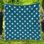 White And Blue USA Star Pattern Print Quilt