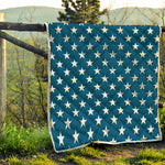 White And Blue USA Star Pattern Print Quilt