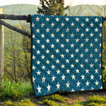 White And Blue USA Star Pattern Print Quilt