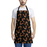 White And Brown Eagle Pattern Print Apron