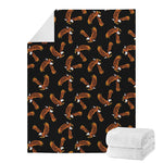 White And Brown Eagle Pattern Print Blanket