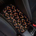 White And Brown Eagle Pattern Print Car Center Console Cover
