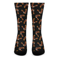 White And Brown Eagle Pattern Print Crew Socks
