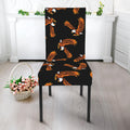 White And Brown Eagle Pattern Print Dining Chair Slipcover
