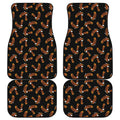 White And Brown Eagle Pattern Print Front and Back Car Floor Mats