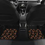 White And Brown Eagle Pattern Print Front and Back Car Floor Mats