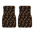 White And Brown Eagle Pattern Print Front Car Floor Mats