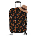 White And Brown Eagle Pattern Print Luggage Cover