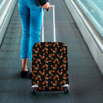 White And Brown Eagle Pattern Print Luggage Cover