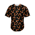 White And Brown Eagle Pattern Print Men's Baseball Jersey