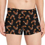 White And Brown Eagle Pattern Print Men's Boxer Briefs