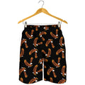 White And Brown Eagle Pattern Print Men's Shorts