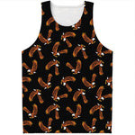 White And Brown Eagle Pattern Print Men's Tank Top