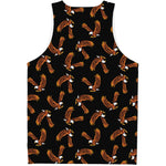 White And Brown Eagle Pattern Print Men's Tank Top