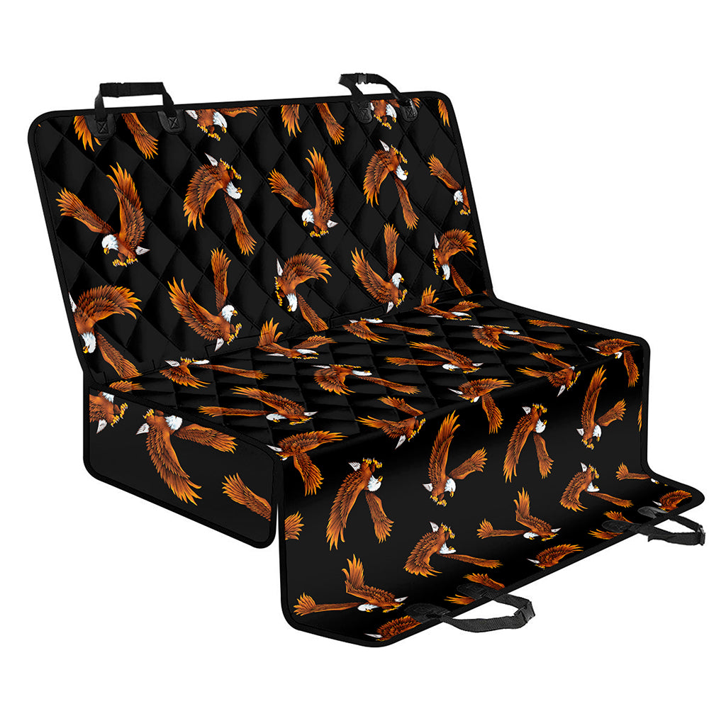 White And Brown Eagle Pattern Print Pet Car Back Seat Cover