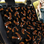 White And Brown Eagle Pattern Print Pet Car Back Seat Cover