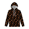 White And Brown Eagle Pattern Print Pullover Hoodie