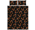 White And Brown Eagle Pattern Print Quilt Bed Set