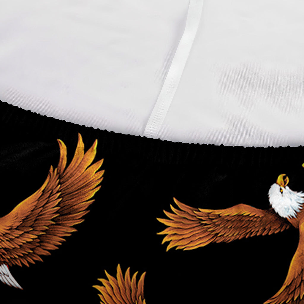 White And Brown Eagle Pattern Print Sofa Cover