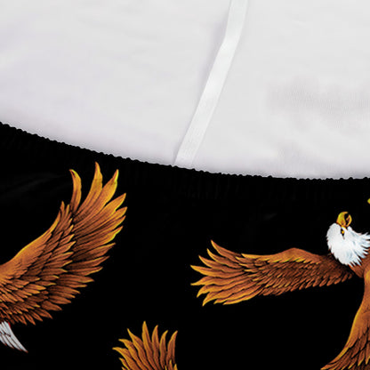 White And Brown Eagle Pattern Print Sofa Cover