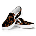 White And Brown Eagle Pattern Print White Slip On Sneakers