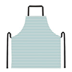 White And Cyan Striped Pattern Print Apron