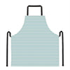 White And Cyan Striped Pattern Print Apron