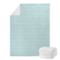 White And Cyan Striped Pattern Print Blanket