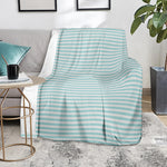 White And Cyan Striped Pattern Print Blanket