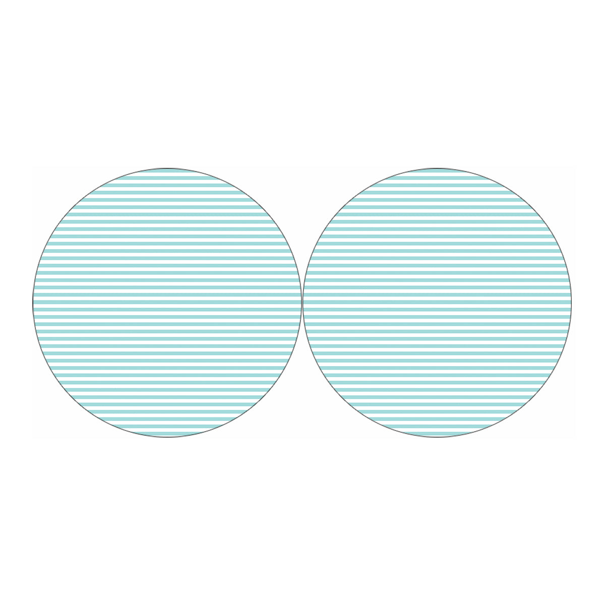 White And Cyan Striped Pattern Print Car Coasters